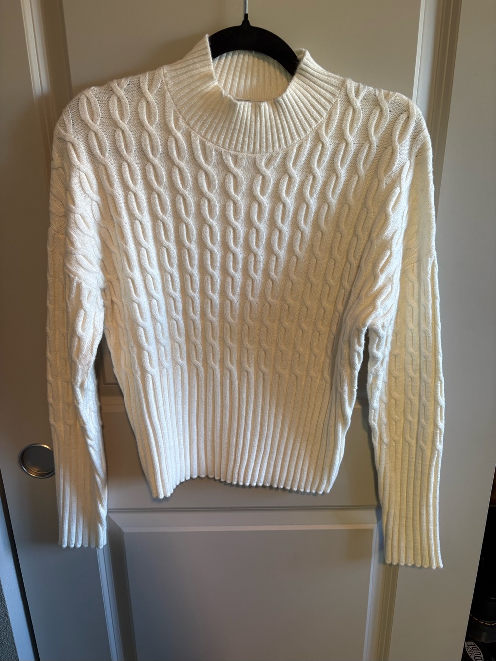 Jason Wu Cream Cable Knit Mock Neck Sweater